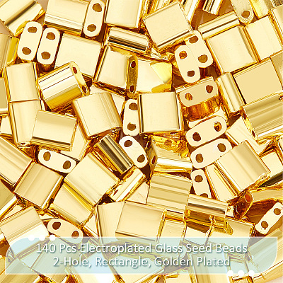 140Pcs Electroplated Glass Seed Beads SEED-NB0002-07B-1