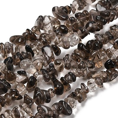 Natural Smoky Quartz Chips Beads Strands F037-1