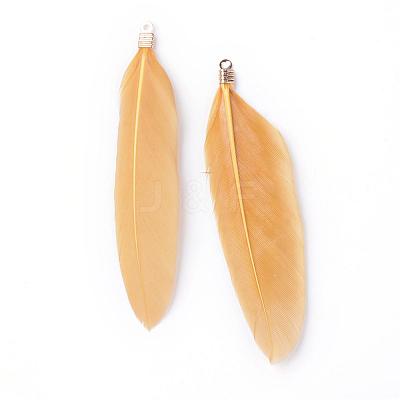 Goose Feather Pendants FIND-Q055-G11-1