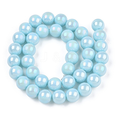 Electroplate Opaque Glass Beads Strands GLAA-T032-P4mm-AB10-1