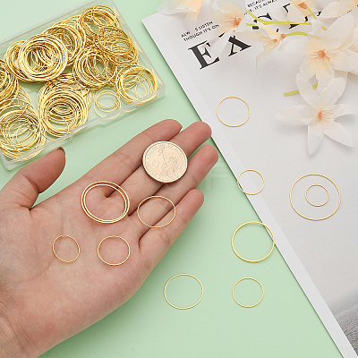 240Pcs 8 Style Brass Linking Rings FIND-CA0006-05G-1
