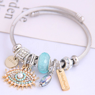 Adjustable 304 Stainless Steel European Bangles FS-WG38FEB-02-1