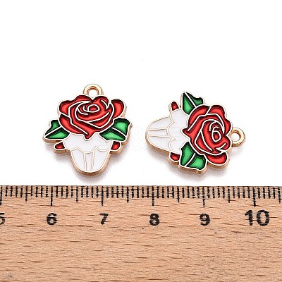 Valentine's Day Theme Alloy Enamel Pendants ENAM-T020-50H-01-1