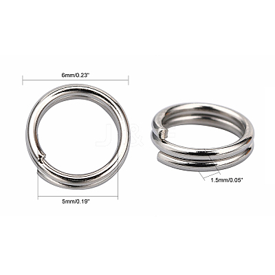 Brass Split Rings X-KK-E647-10P-6mm-1