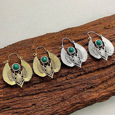 Moth Alloy Hoop Earrings WH-WGD1211-01-1