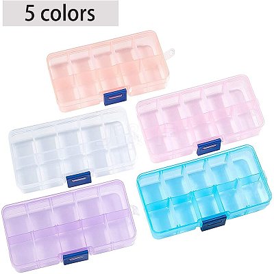 Rectangle Plastic Bead Storage Containers CON-PH0001-14-1
