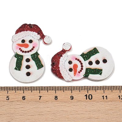 Christmas Themes Opaque Printed Acrylic Pendants OACR-B037-02-1