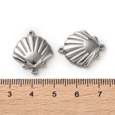 304 Stainless Steel Shell Shape Links Connector Charms STAS-A124-15P-1
