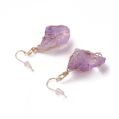 Natural Mixed Stone Dangle Earrings EJEW-F228-A-1