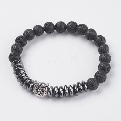 Synthetic Hematite Stretch Bracelets BJEW-I241-23A-1
