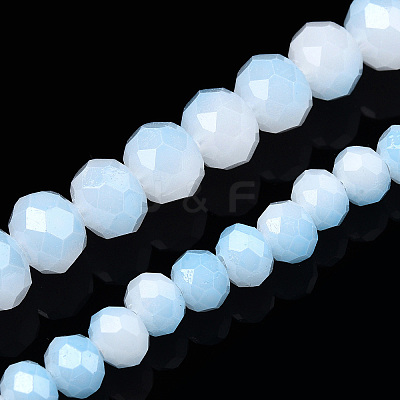 Two-Tone Imitation Jade Glass Beads Strands GLAA-T033-01B-06-1