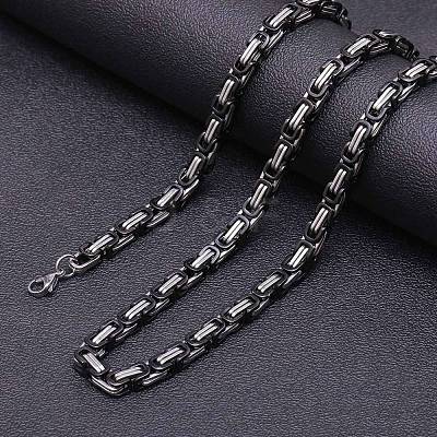 Stainless Steel Byzantine Chains Necklaces for Men FS-WG56795-89-1