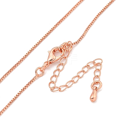 Brass Box Chain Necklaces for Women NJEW-G084-12RG-1