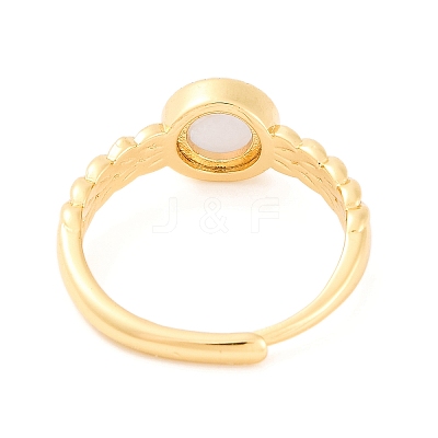 Round Natural Blue Lace Agate Adjustable Rings RJEW-Q817-03G-03-1