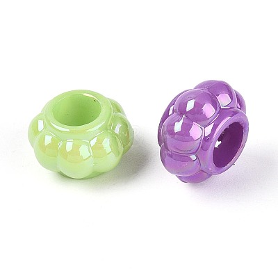 Pearlized UV Plating Opaque Acrylic European Beads SACR-T017-63M-1