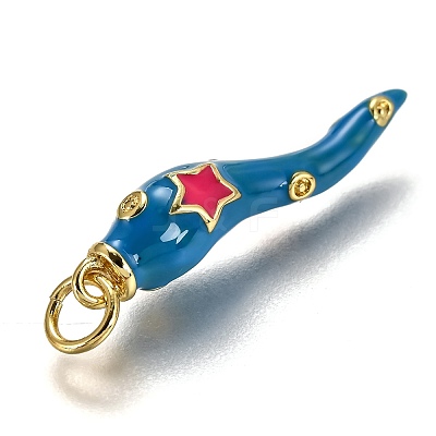 Brass Enamel Pendants KK-B026-15G-E-1