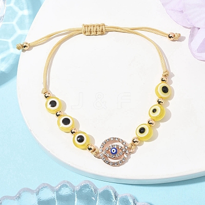 Resin Evil Eye Braided Bead Bracelets for Women BJEW-FS00018-05-1