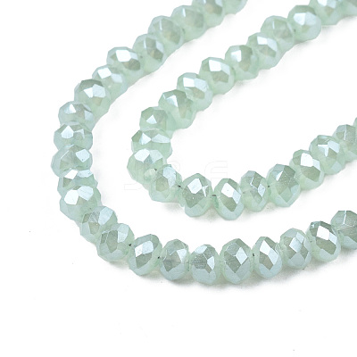 Electroplate Imitation Jade Glass Beads Strands EGLA-J025-F07-1