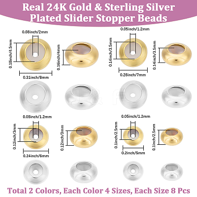 64Pcs 8 Styles Brass Beads KK-BBC0017-88-1