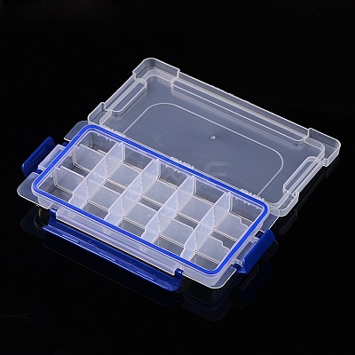 15 Compartments Rectangle Plastic Bead Storage Containers CON-A001-07-1