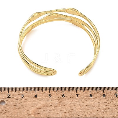 Brass Enamel Multi-strand Cuff Bangles for Women BJEW-A173-01G-01-1