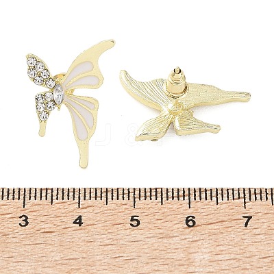 Butterfly Alloy Enamel Stud Earrings EJEW-F408-03G-1