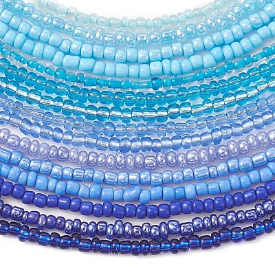 3MM Gradient Color Glass Seed Beaded Choker Necklaces for Women NJEW-JN05876-1