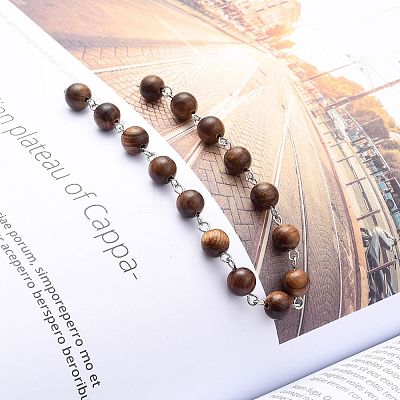 Handmade Wooden Beads Chains AJEW-JB00746-03-1