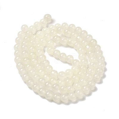 Baking Paint Imitation Jade Glass Round Bead Strands X1-DGLA-Q021-8mm-01-1
