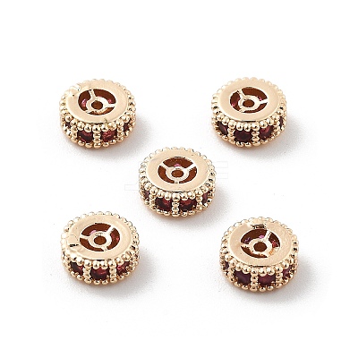 Brass Micro Pave Cubic Zirconia Beads KK-R216-10A-KCG03-1