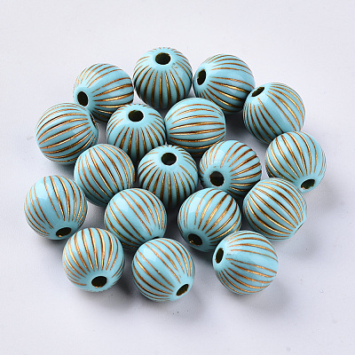 Plating Acrylic Beads OACR-S029-101-1
