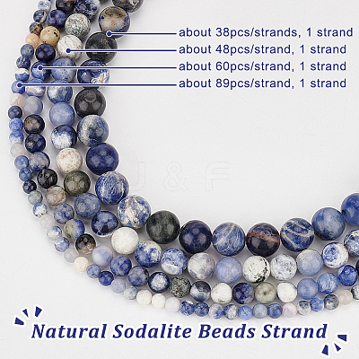 4 Strands 4 Styles Natural Sodalite Beads Strand G-OC0005-08-1