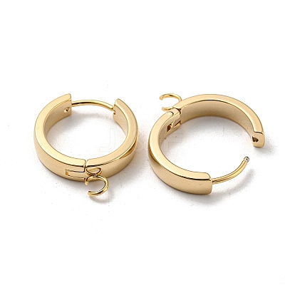 201 Stainless Steel Huggie Hoop Earrings Findings STAS-A167-01U-G-1
