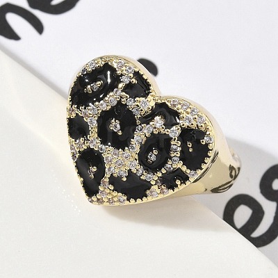Brass Micro Pave Cubic Zirconia Cuff Rings RJEW-H256-07G-1