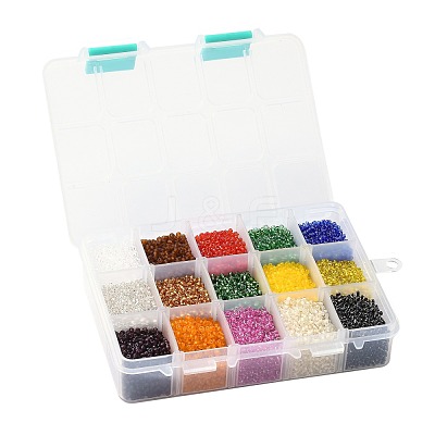 375G 15 Colors Glass Seed Beads SEED-JP0004-01-2mm-1