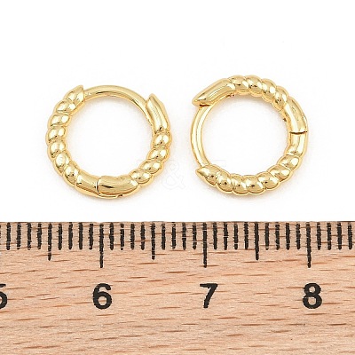 Brass Huggie Hoop Earrings KK-CBA8324-18D-G-1