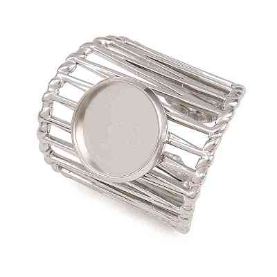 304 Stainless Steel Cuff Rings Ring Components SA-CBA098D-01P-C-1