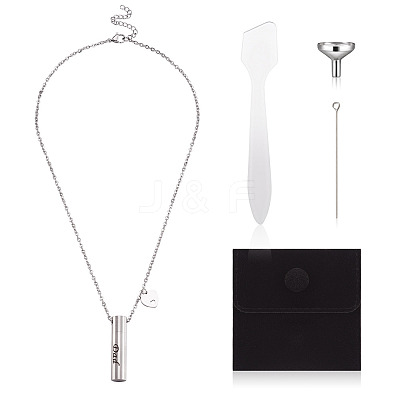 1Pc Word 304 Stainless Steel Column Urn Ashes Necklace DIY-TA0010-07D-1