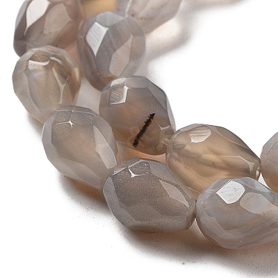 Natural Grey Agate Beads Strands G-P520-B08-01-1