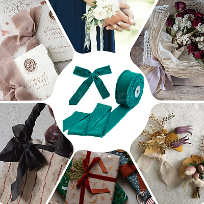 10 Yards Velvet Frayed Ribbon SRIB-WH0011-226C-1