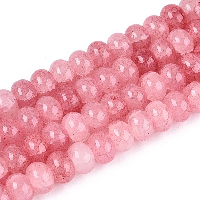 Baking Paint Crackle Glass Beads Strands DGLA-N020-01A-02-1