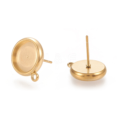 Ion Plating(IP) 304 Stainless Steel Stud Earring Findings STAS-K202-04D-G-1