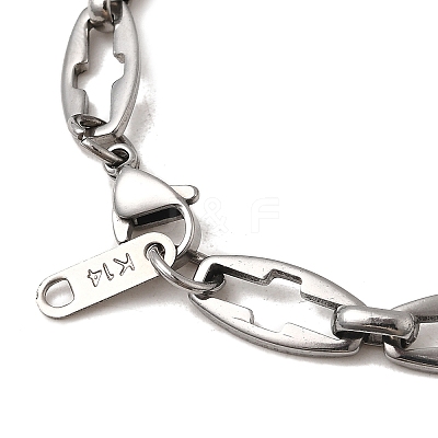 304 Stainless Steel Cross Link Chain Necklaces for Women Men NJEW-JN05431-01-1