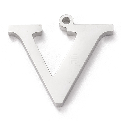 Tarnish Resistant 304 Stainless Steel Letter Pendant Rhinestone Settings STAS-J028-01V-1