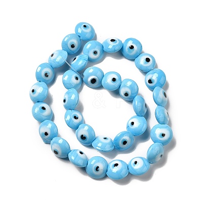 Handmade Evil Eye Lampwork Beads Strands LAMP-E030-03D-1
