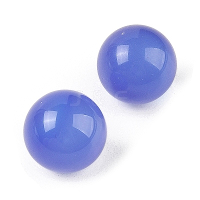 Natural Blue Agate No Hole Sphere Beads G-K353-04A-30-1