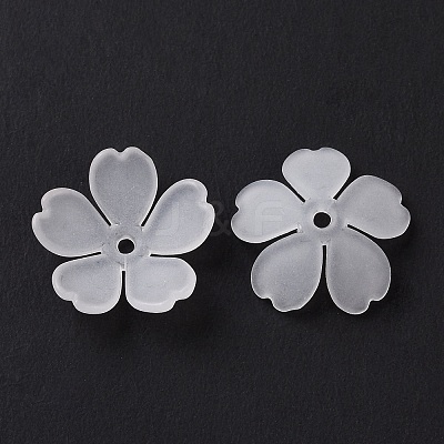 5-Petal Transparent Acrylic Bead Caps OACR-A017-13-1