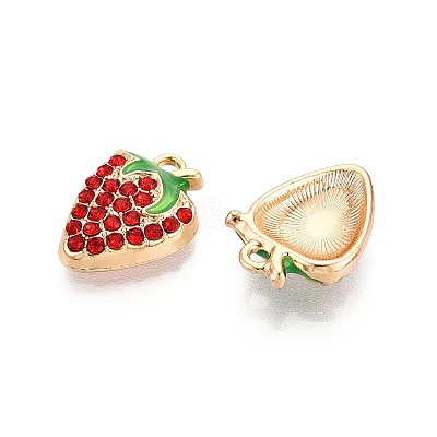 Alloy Rhinestone and Enamel Pendants PALLOY-T092-42G-1