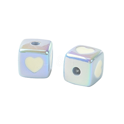 10Pcs Opaque Acrylic Enamel Beads ACRC-FS0001-02A-1