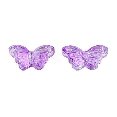 Transparent Spray Painted Glass Beads GLAA-S190-018A-B01-1